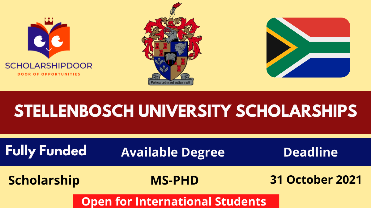 Stellenbosch University Scholarships 2021 in South Africa (Fully Funded)