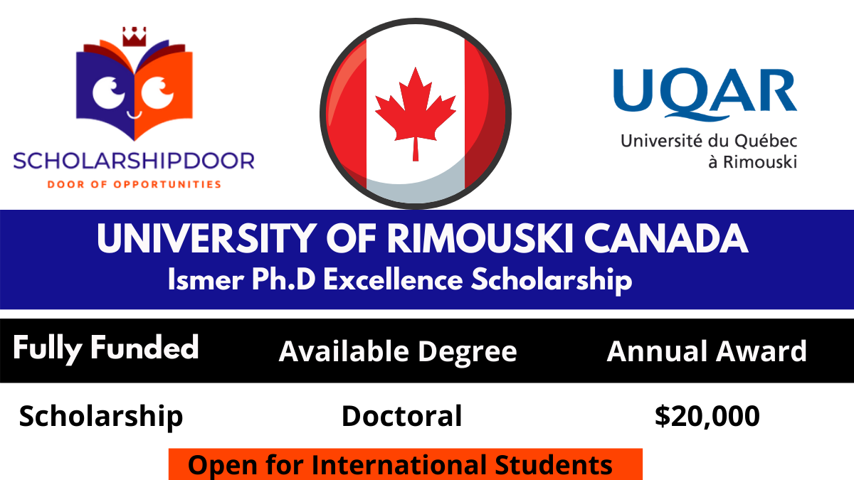 University of Rimouski Ph.D. Excellence Scholarship in Canada 2021