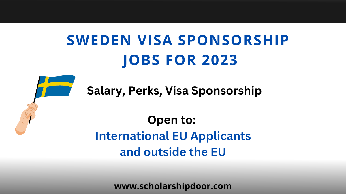 Sweden Visa Sponsorship Jobs for 2023