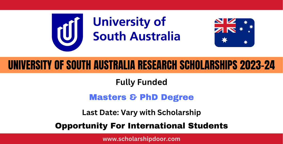 University of South Australia Research Scholarship 2023-24 [Fully Funded]