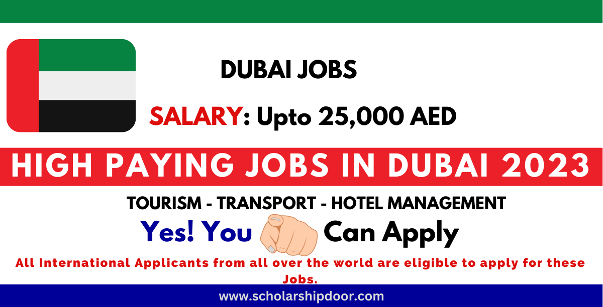 Jobs in Dubai 2023 [Transport, Hotel, Tourism, Delivery]